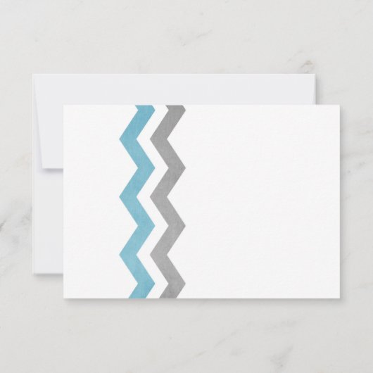 Mariage Zag bleu et gris Zig Zag RSVP (Dos)
