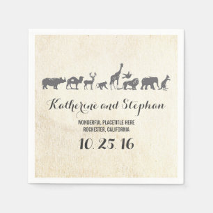 mariage zoo ou safari serviettes en papier de la f