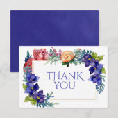 MariageMerci Cartes Bonheur Aquarelle Floral (Devant / Derrière)