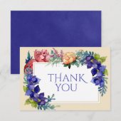 MariageMerci Cartes Bonheur Aquarelle Floral (Devant / Derrière)