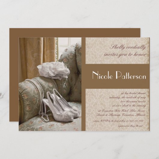mariages chaussures perles nacelles invitation à l (Devant / Derrière)