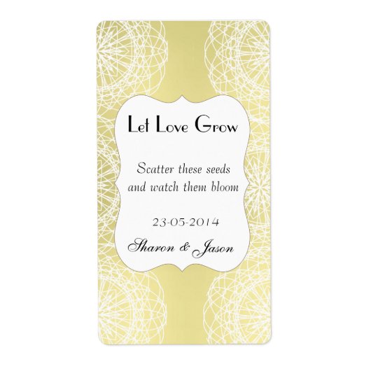 Mariages Faveurs Paquet de semences Étiquettes lai (Devant)