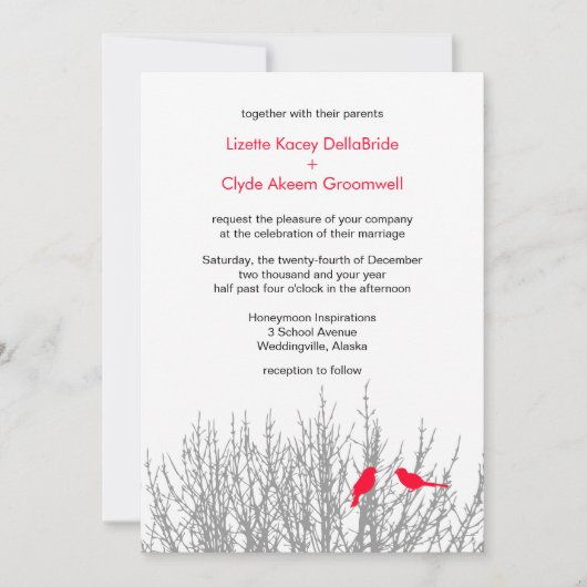 Mariages hivernaux ruddy do-it-yourself invitation (Devant)