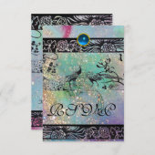 MARIAGES INSÉPARABLES MONOGRAM RSVP noir vert (Devant / Derrière)
