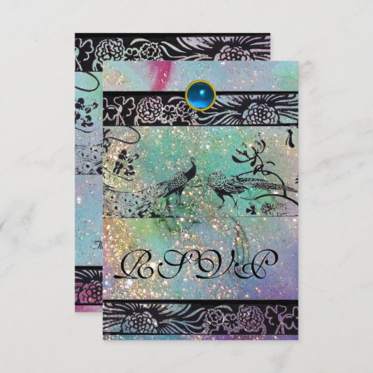 MARIAGES INSÉPARABLES MONOGRAM RSVP noir vert (Devant / Derrière)