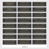 Mariages invités 24 étiquettes de adresse noirs pe (Feuille)