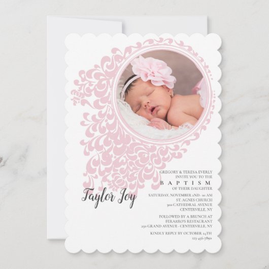 Mariah Baptism Photo Invitation (Devant)