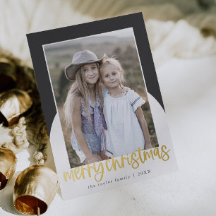 MARIAH Gray Folie Arch Fun Family Foto Kerst Feestdagenkaart