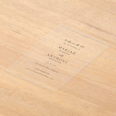 Mariah Minimal Elegant Wedding Save the Date Acryl Uitnodigingen (Laagn)