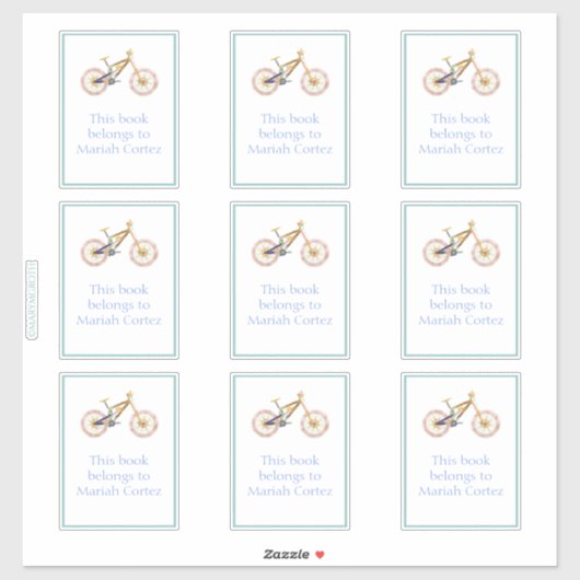 Mariah Mountain Bike Bookplate Sticker (Vel)