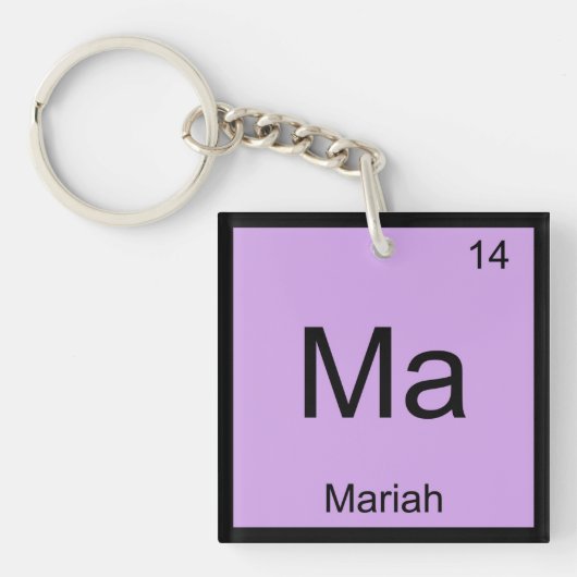 Mariah Naam Chemie Element Periodiek Systeem Sleutelhanger (voorkant)