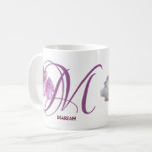  Mariah naam roze rozenbloemen boho Koffiemok (Voorkant links)