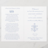 Marian Blue Cross Catholic Wedding Programme (Devant)