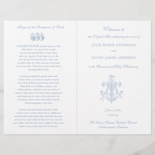 Marian Blue Cross Catholic Wedding Programme