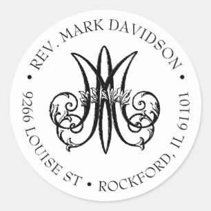 Marian Cross Religious Adreslabel Ronde Sticker