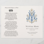 Marian Monogram Huwelijksmis Bruiloftsprogramma (Voorkant)