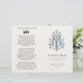Marian Monogram Huwelijksmis Bruiloftsprogramma (Staand voorkant)