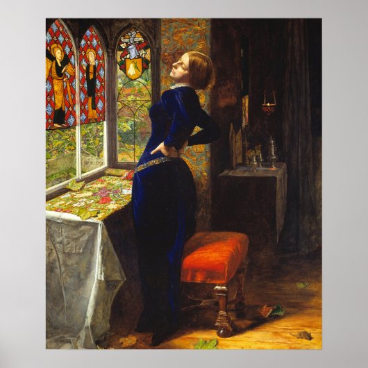 Mariana, c. 1851 van Sir John Everett Millais Poster (Voorkant)