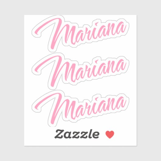 Mariana Nom décoratif en rose x3 Sticker (Feuille)