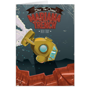Marianas Trench poster de voyage de dessin animé v