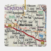 Marianna Florida Map Keramisch Ornament (Achterkant)