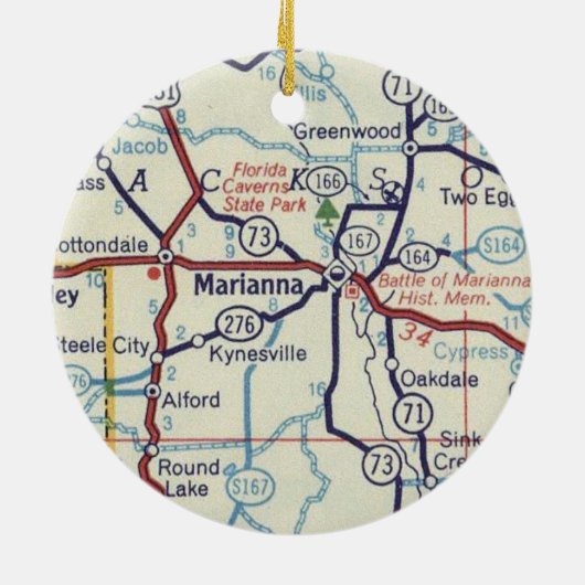 Marianna Florida  Map Keramisch Ornament (Achterkant)
