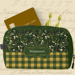 Marianne Donkere Madeliefjes Bloemen Plaid Toilettasje