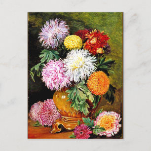 Marianne North - Japanse chrysanten Briefkaart