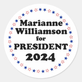 marianne williamson voor president 2024 ronde sticker