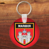 Maribor Flag Sleutelhanger (Voorkant)