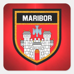 Maribor Flag Vierkante Sticker