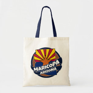 Maricopa Arizona-vlag barst uit canvas tas
