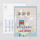 Marié à Las Vegas Photo Faire-part Blue (Devant / Derrière)