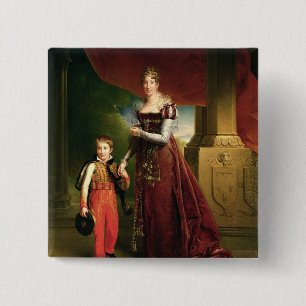 Marie Amelie de Bourbon Vierkante Button 5,1 Cm