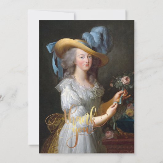 Marie Antoinette avec une rose Merci (Devant)