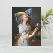Marie Antoinette avec une rose Merci (Debout devant)