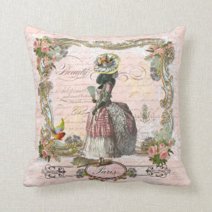 Marie Antoinette Black Poodle Pillow Kussen