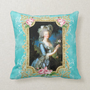 Marie Antoinette Blue Damask Roos Pillow kussen