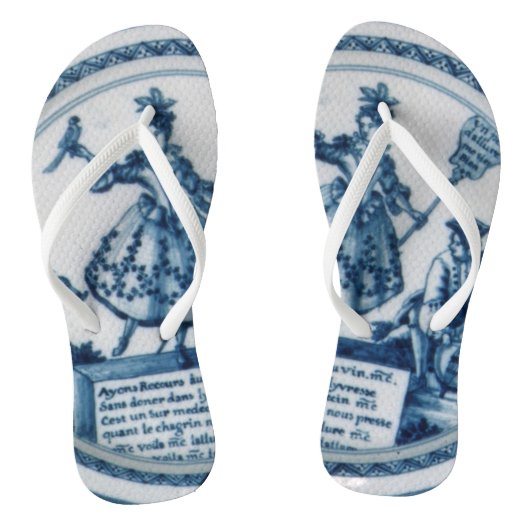 Marie Antoinette Blue White willow delft Teenslippers (Voetbed)