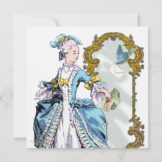 Marie Antoinette Bluebird & Mirror Kaart (Voorkant)