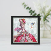 Marie Antoinette Bridal Shower Kaart (Staand voorkant)