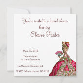 Marie Antoinette Bridal Shower Kaart (Achterkant)
