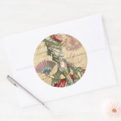 Marie Antoinette Carte Postale Parijse zegels/ Ronde Sticker (Envelop)
