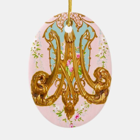 Marie Antoinette Ceramic Monogram Ornament (Voorkant)