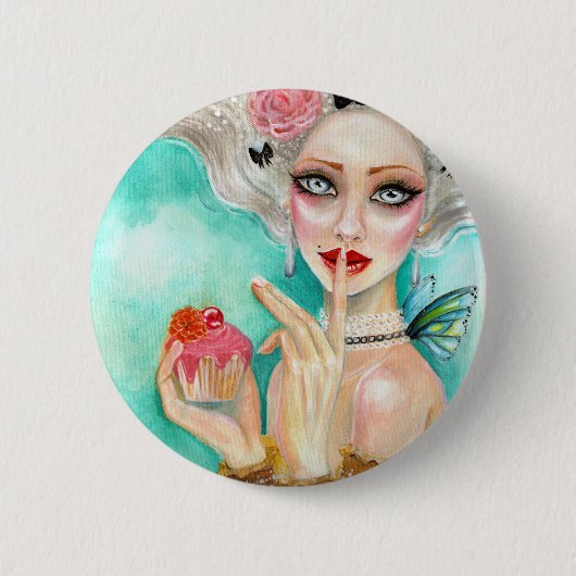 Marie Antoinette Cupcake Queen Ronde Button 5,7 Cm (Voorkant)