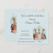 Marie Antoinette Dames Bridal Shower Kaart (Voorkant / Achterkant)