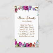 Marie Antoinette en fleurs - carte de visite (Dos)