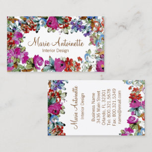 Marie Antoinette en fleurs - cartes de visite