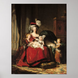 Marie-Antoinette en haar kinderen, 1787 Poster