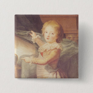 Marie-Antoinette en haar kinderen Vierkante Button 5,1 Cm